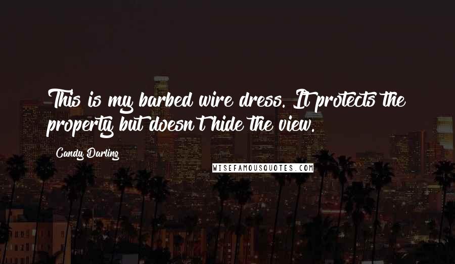 Candy Darling Quotes: This is my barbed wire dress. It protects the property but doesn't hide the view.