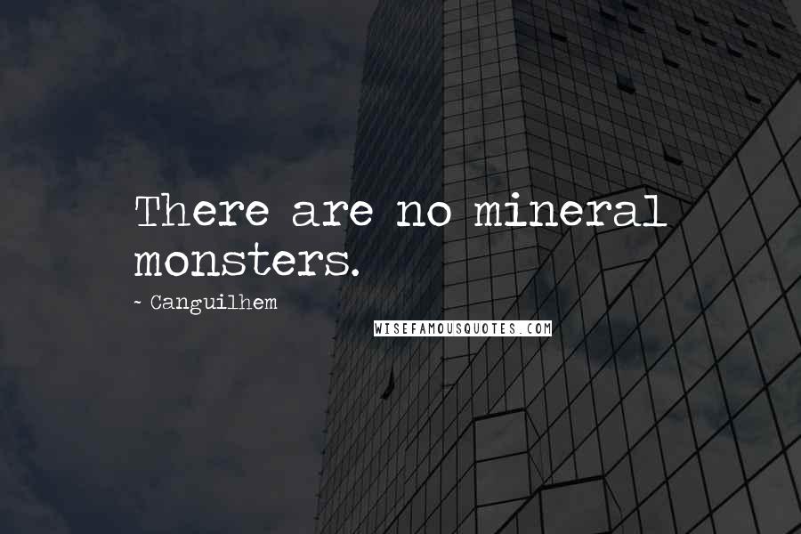 Canguilhem Quotes: There are no mineral monsters.