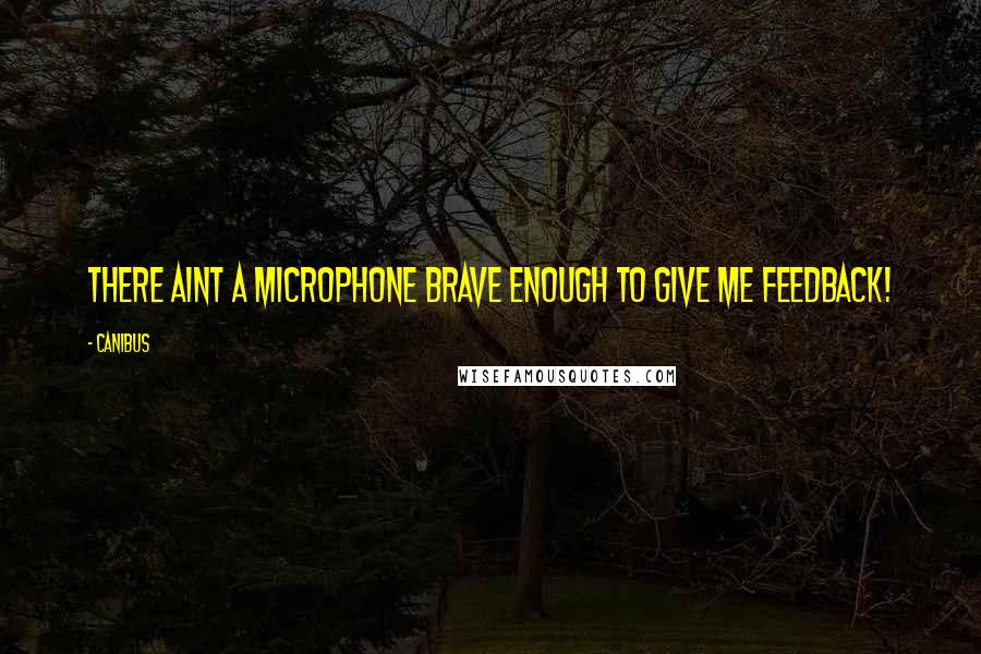 Canibus Quotes: There aint a microphone brave enough to give me feedback!