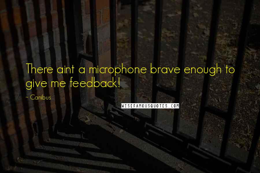 Canibus Quotes: There aint a microphone brave enough to give me feedback!