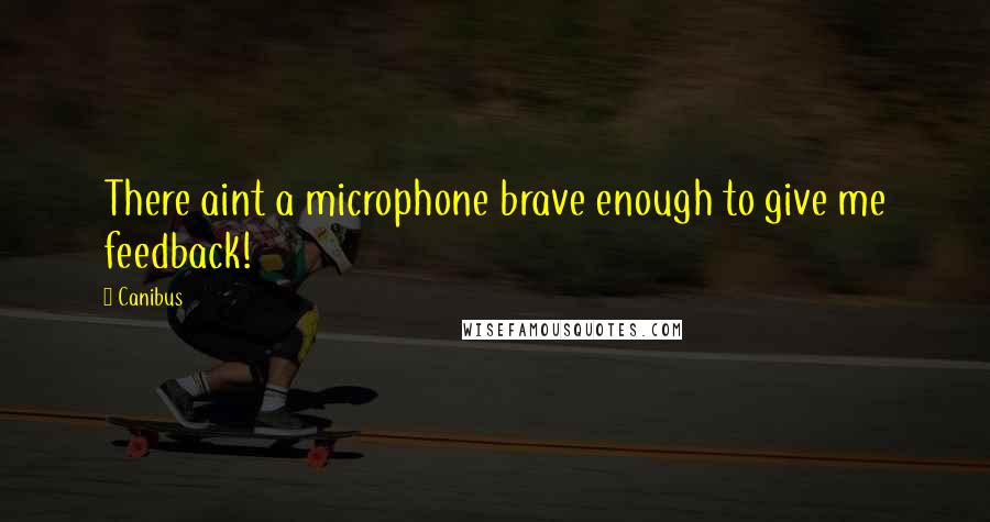 Canibus Quotes: There aint a microphone brave enough to give me feedback!