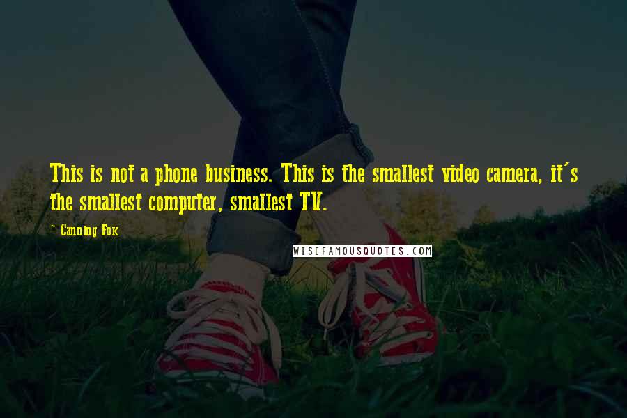 Canning Fok Quotes: This is not a phone business. This is the smallest video camera, it's the smallest computer, smallest TV.