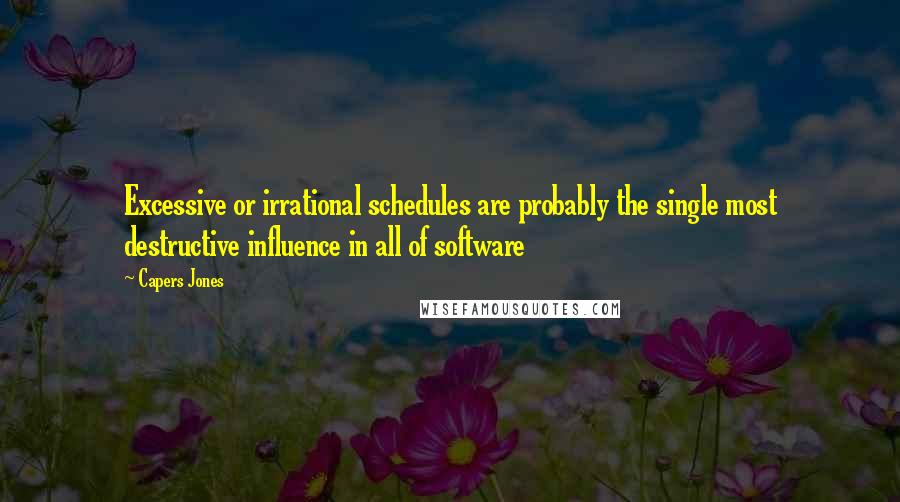 Capers Jones Quotes: Excessive or irrational schedules are probably the single most destructive influence in all of software