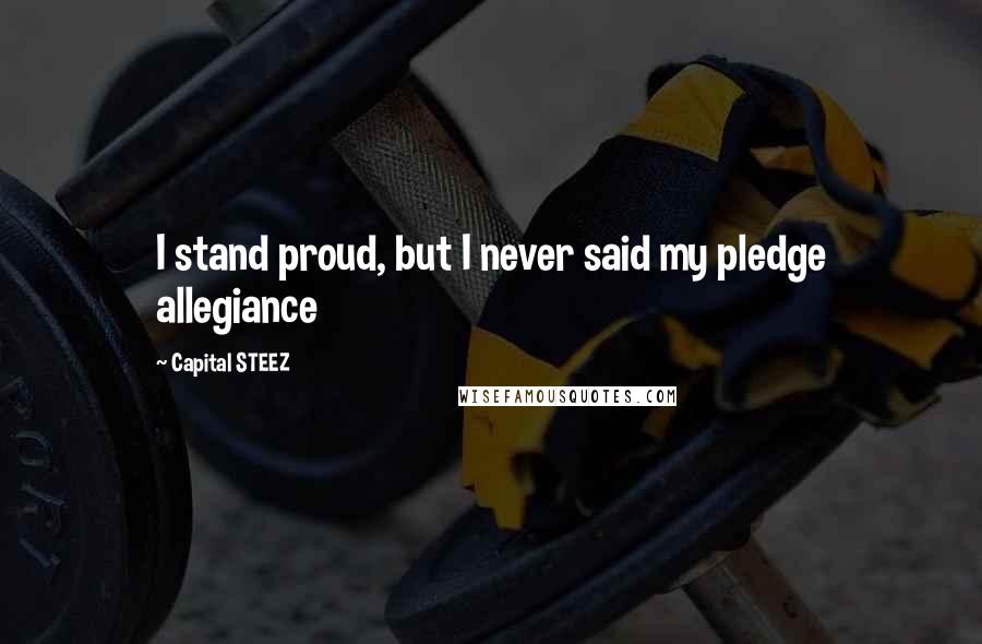 Capital STEEZ Quotes: I stand proud, but I never said my pledge allegiance