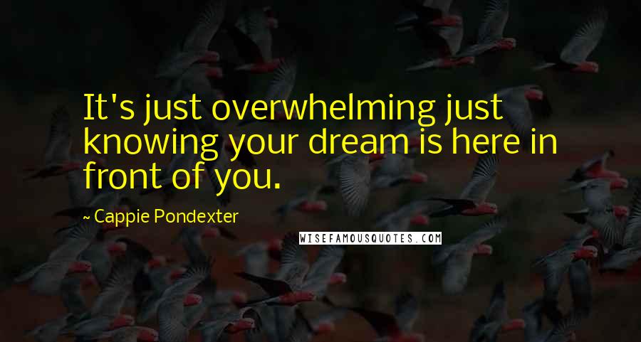 Cappie Pondexter Quotes: It's just overwhelming just knowing your dream is here in front of you.