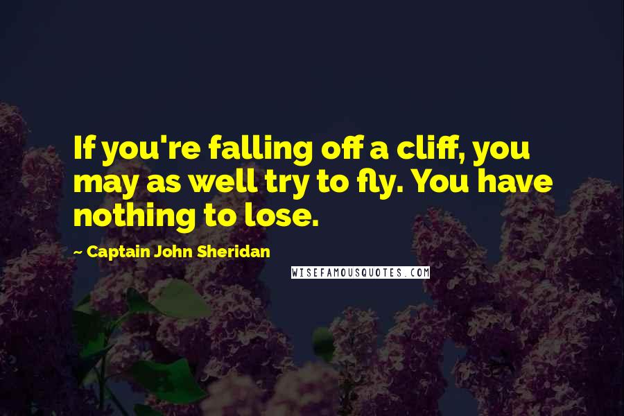 Captain John Sheridan Quotes: If you're falling off a cliff, you may as well try to fly. You have nothing to lose.