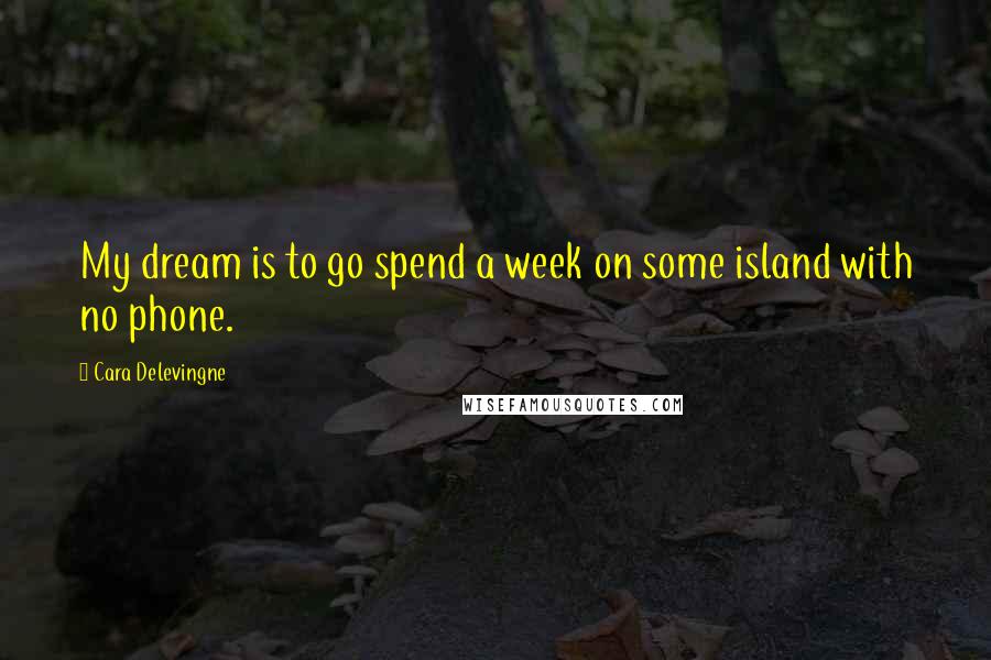 Cara Delevingne Quotes: My dream is to go spend a week on some island with no phone.