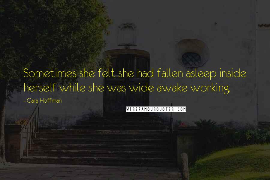 Cara Hoffman Quotes: Sometimes she felt she had fallen asleep inside herself while she was wide awake working.