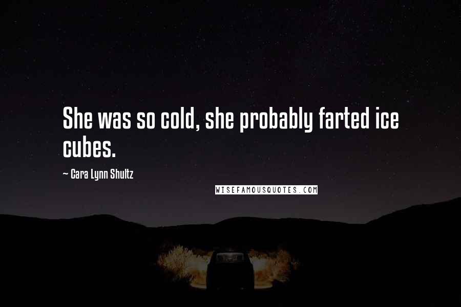 Cara Lynn Shultz Quotes: She was so cold, she probably farted ice cubes.