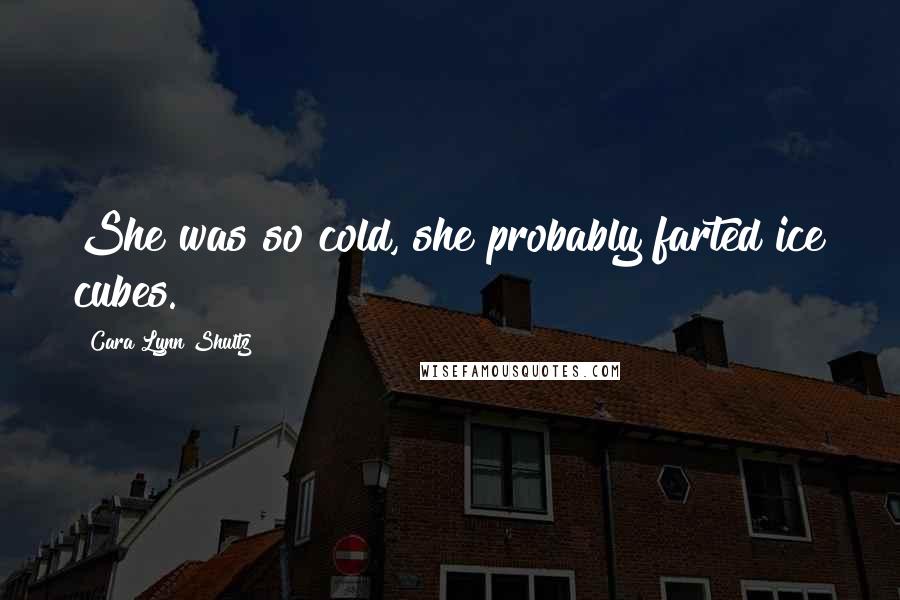 Cara Lynn Shultz Quotes: She was so cold, she probably farted ice cubes.