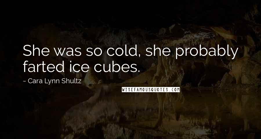 Cara Lynn Shultz Quotes: She was so cold, she probably farted ice cubes.