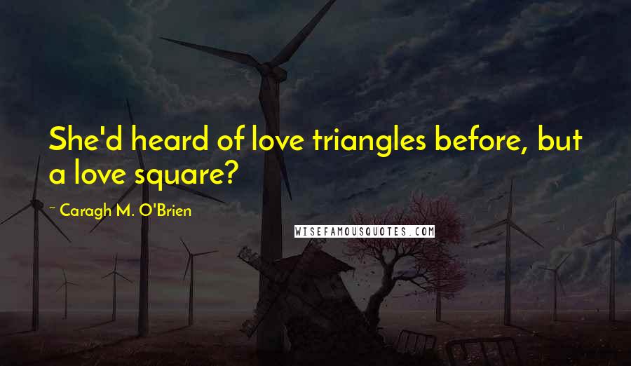 Caragh M. O'Brien Quotes: She'd heard of love triangles before, but a love square?