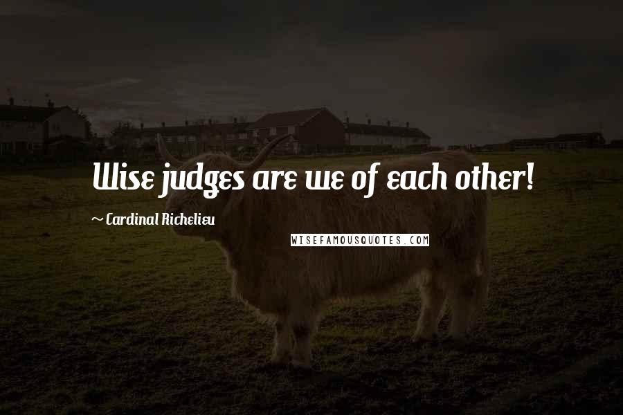 Cardinal Richelieu Quotes: Wise judges are we of each other!