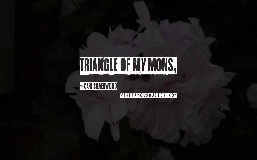 Cari Silverwood Quotes: triangle of my mons,