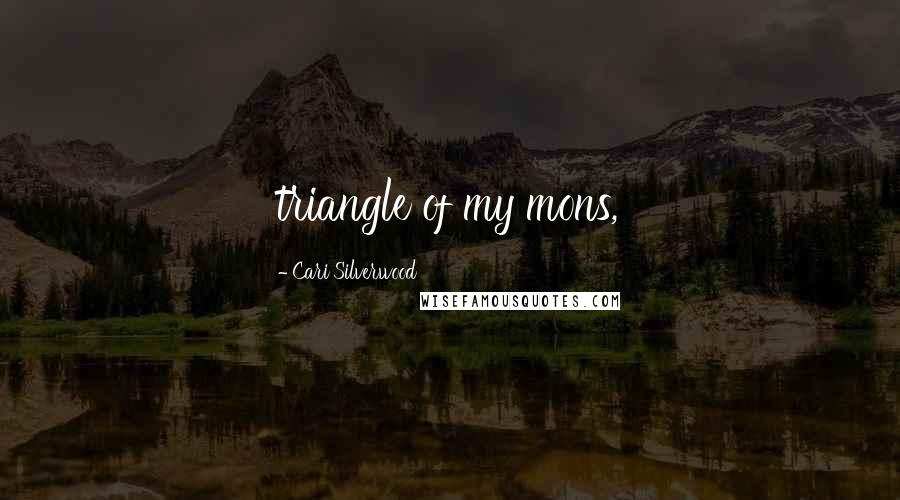 Cari Silverwood Quotes: triangle of my mons,