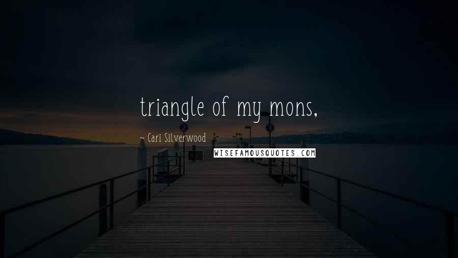 Cari Silverwood Quotes: triangle of my mons,