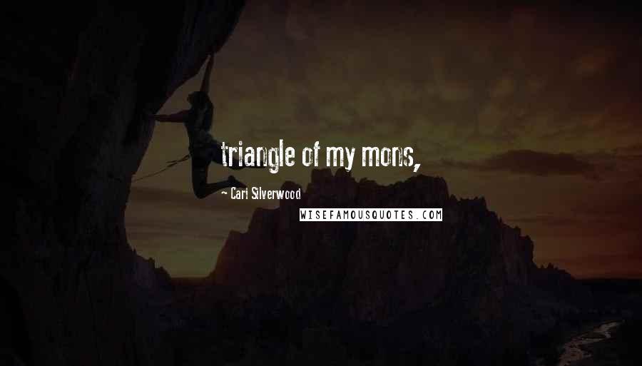 Cari Silverwood Quotes: triangle of my mons,