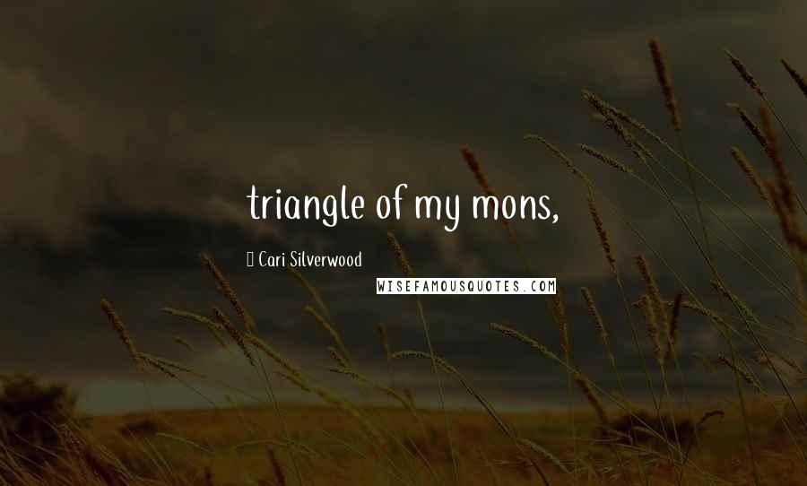 Cari Silverwood Quotes: triangle of my mons,
