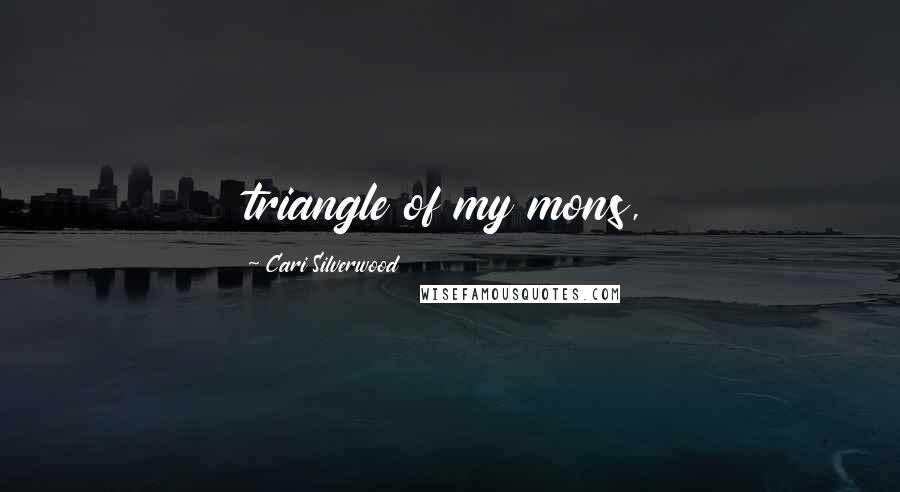 Cari Silverwood Quotes: triangle of my mons,