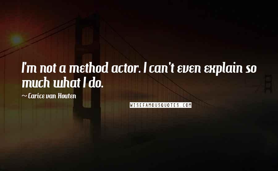 Carice Van Houten Quotes: I'm not a method actor. I can't even explain so much what I do.