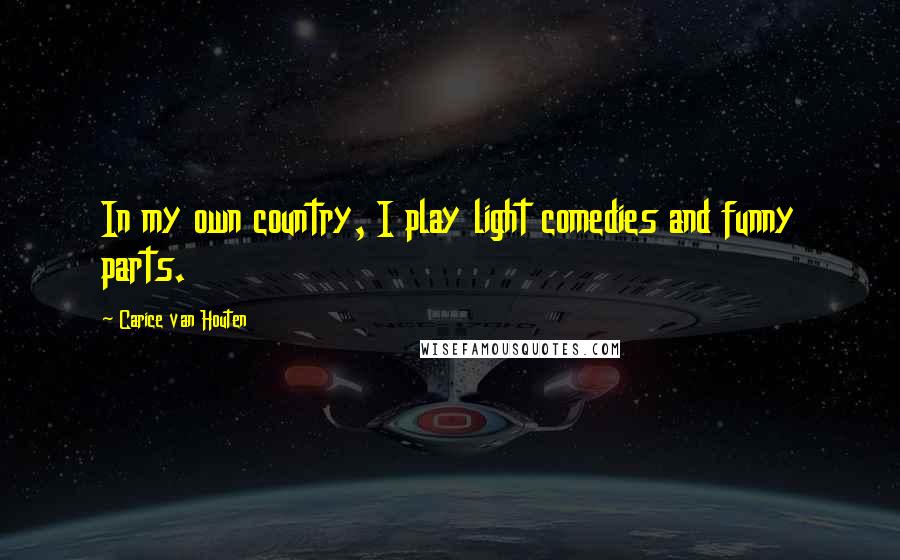 Carice Van Houten Quotes: In my own country, I play light comedies and funny parts.
