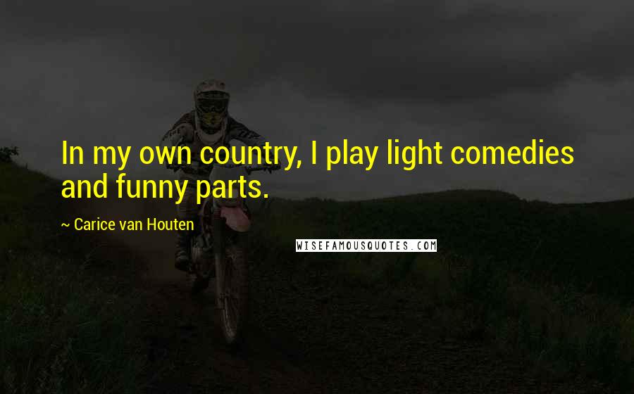 Carice Van Houten Quotes: In my own country, I play light comedies and funny parts.