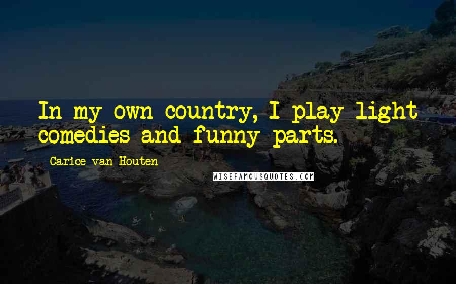Carice Van Houten Quotes: In my own country, I play light comedies and funny parts.