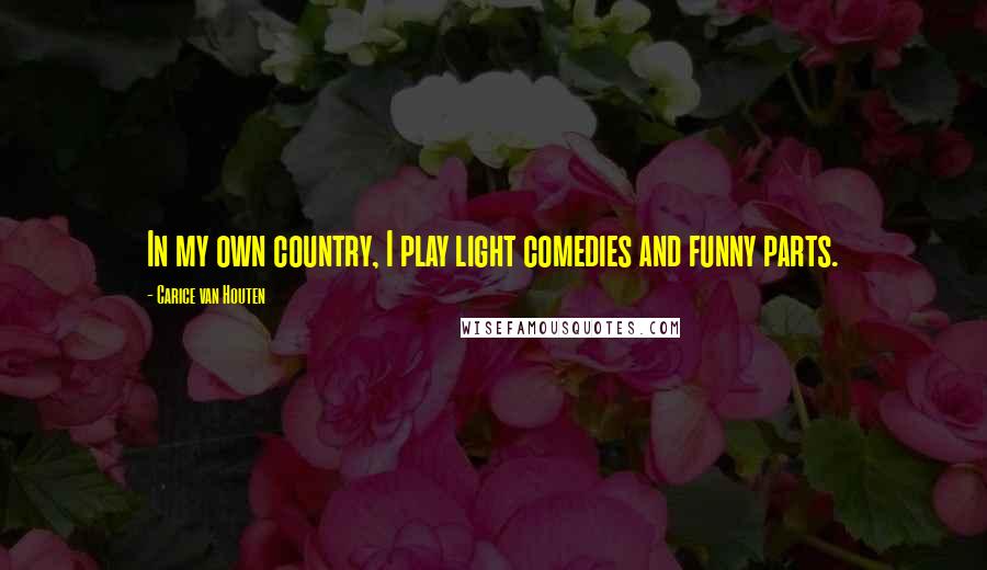 Carice Van Houten Quotes: In my own country, I play light comedies and funny parts.