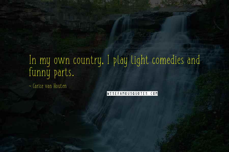 Carice Van Houten Quotes: In my own country, I play light comedies and funny parts.