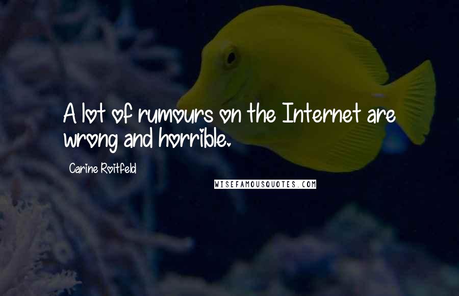 Carine Roitfeld Quotes: A lot of rumours on the Internet are wrong and horrible.