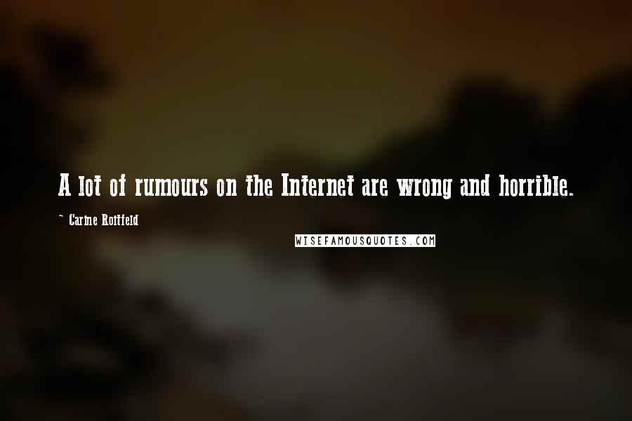 Carine Roitfeld Quotes: A lot of rumours on the Internet are wrong and horrible.