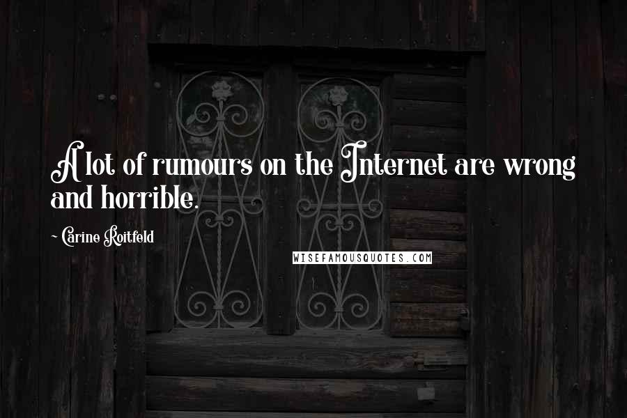 Carine Roitfeld Quotes: A lot of rumours on the Internet are wrong and horrible.