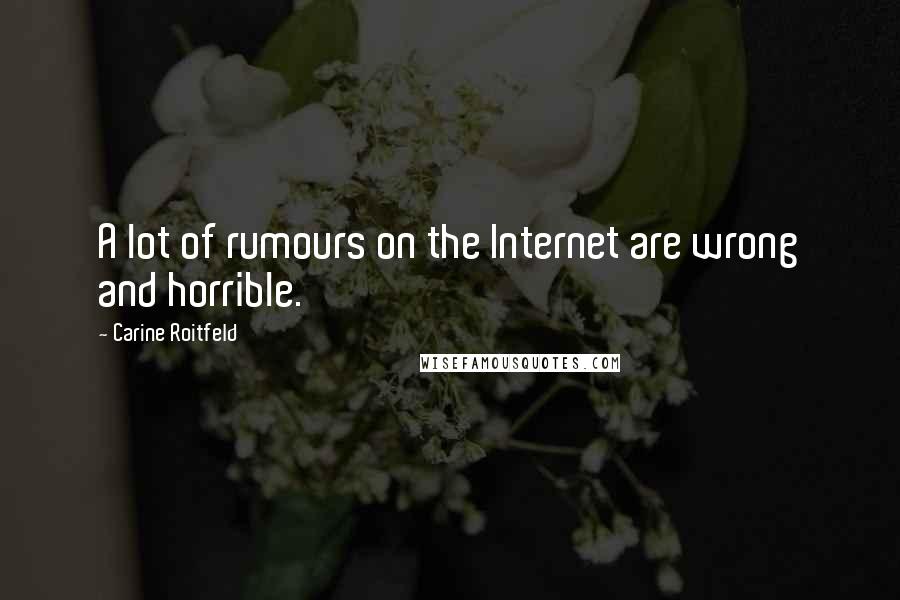 Carine Roitfeld Quotes: A lot of rumours on the Internet are wrong and horrible.