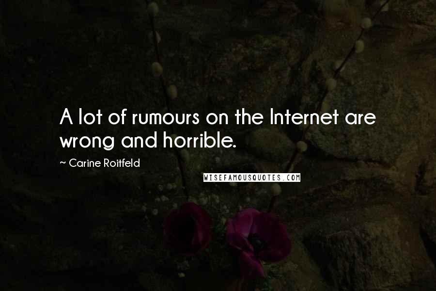 Carine Roitfeld Quotes: A lot of rumours on the Internet are wrong and horrible.