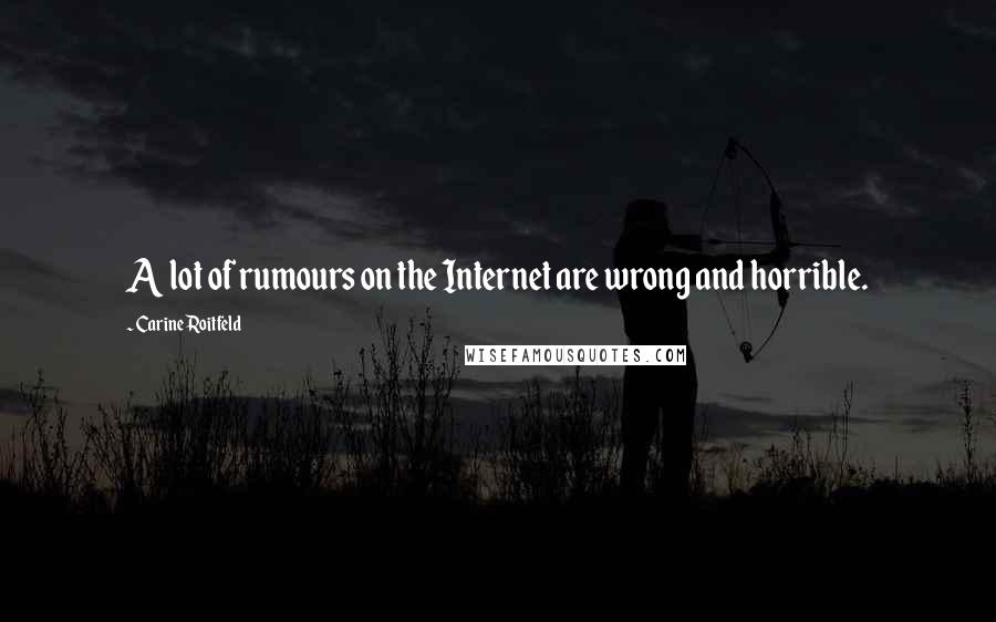 Carine Roitfeld Quotes: A lot of rumours on the Internet are wrong and horrible.