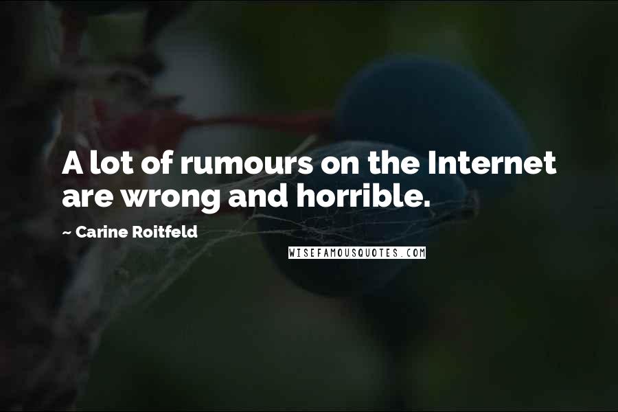 Carine Roitfeld Quotes: A lot of rumours on the Internet are wrong and horrible.