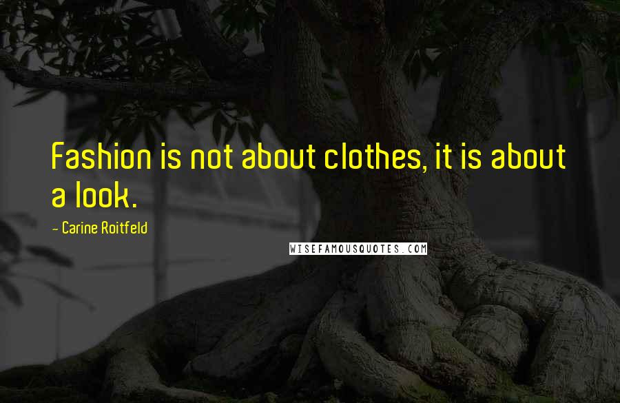 Carine Roitfeld Quotes: Fashion is not about clothes, it is about a look.