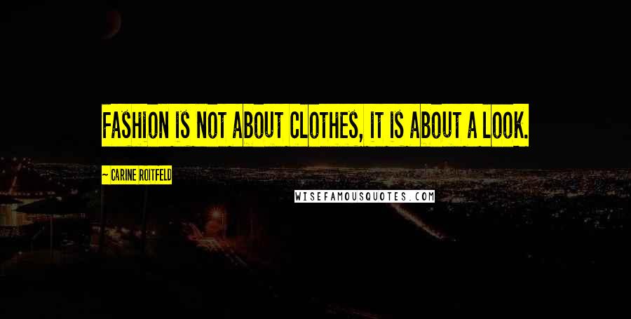 Carine Roitfeld Quotes: Fashion is not about clothes, it is about a look.