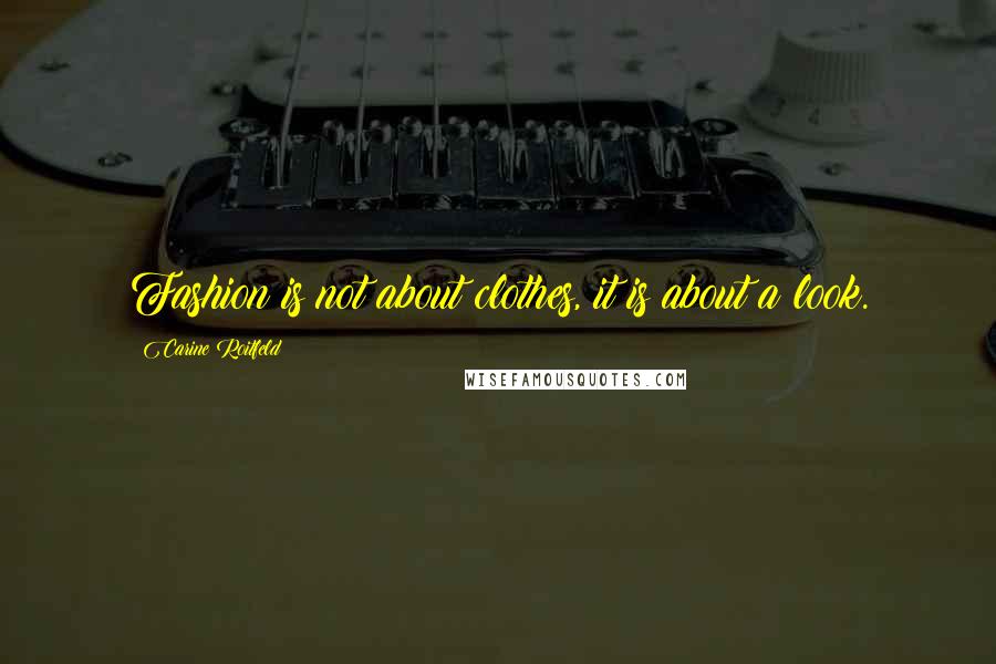 Carine Roitfeld Quotes: Fashion is not about clothes, it is about a look.