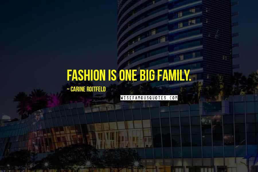 Carine Roitfeld Quotes: Fashion is one big family.