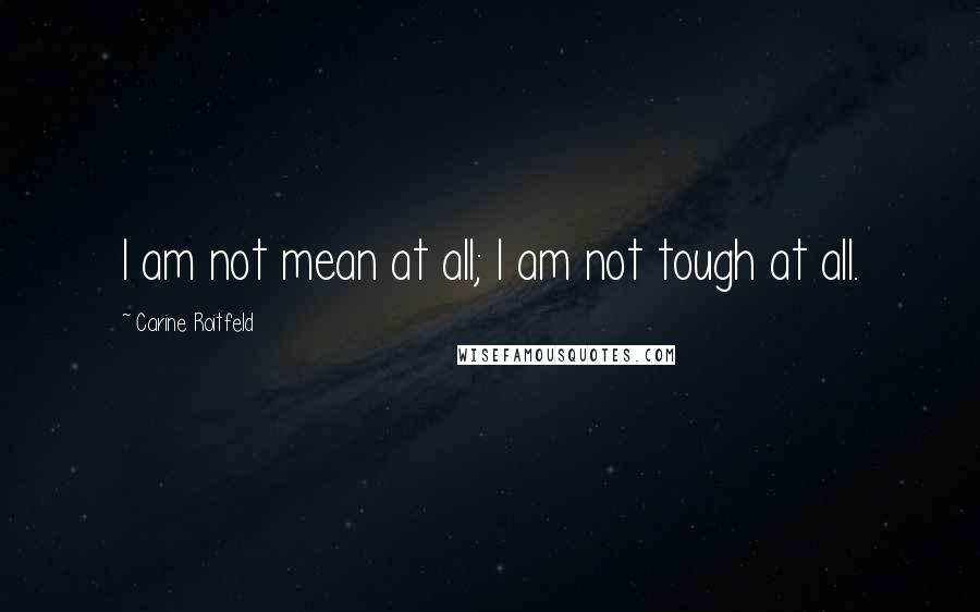 Carine Roitfeld Quotes: I am not mean at all; I am not tough at all.