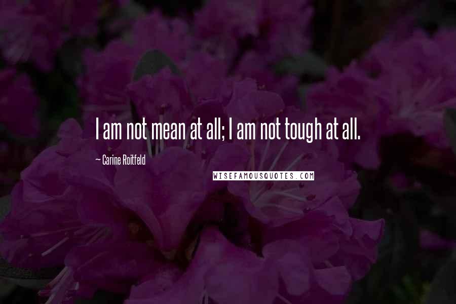 Carine Roitfeld Quotes: I am not mean at all; I am not tough at all.
