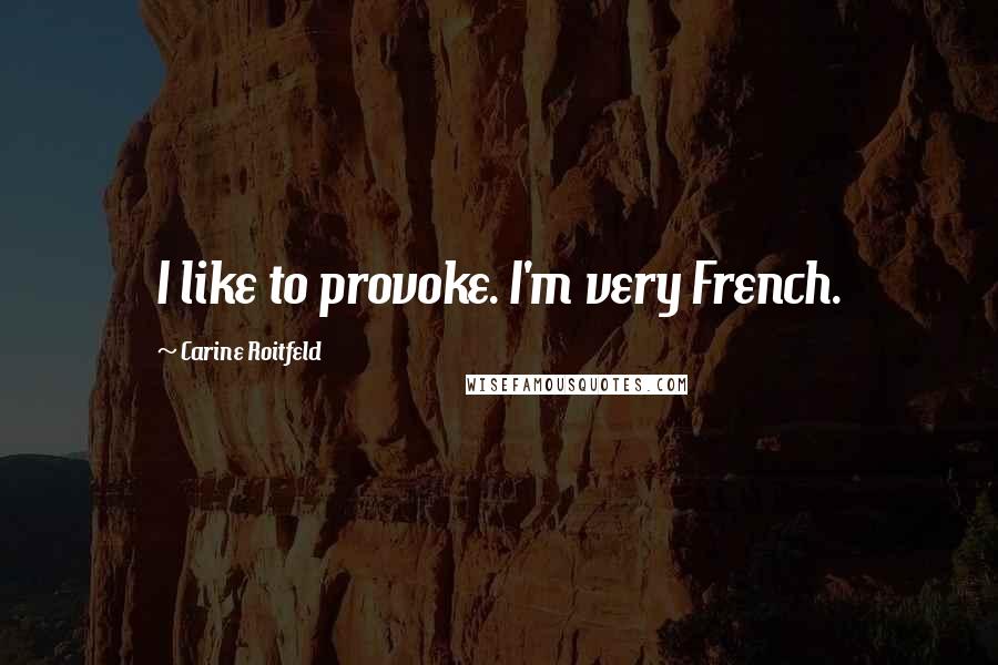 Carine Roitfeld Quotes: I like to provoke. I'm very French.