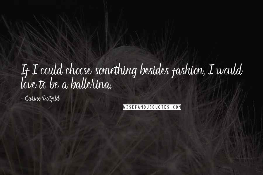 Carine Roitfeld Quotes: If I could choose something besides fashion, I would love to be a ballerina.
