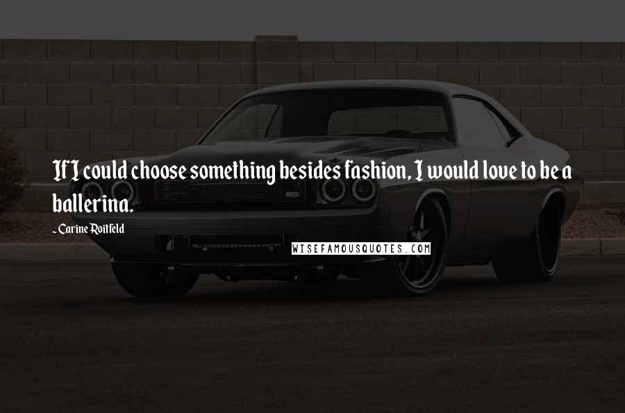 Carine Roitfeld Quotes: If I could choose something besides fashion, I would love to be a ballerina.