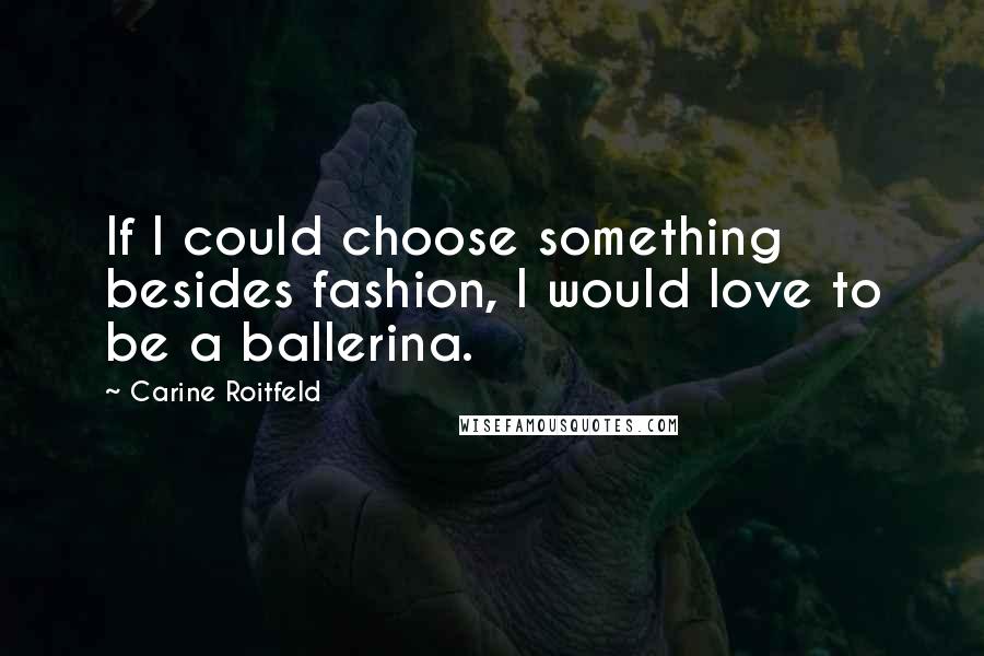 Carine Roitfeld Quotes: If I could choose something besides fashion, I would love to be a ballerina.