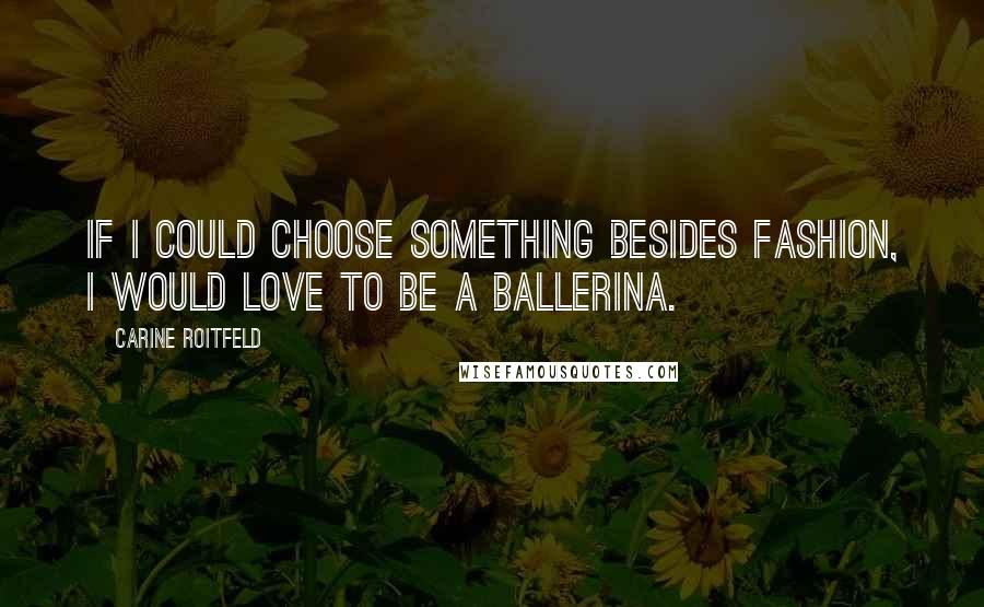 Carine Roitfeld Quotes: If I could choose something besides fashion, I would love to be a ballerina.
