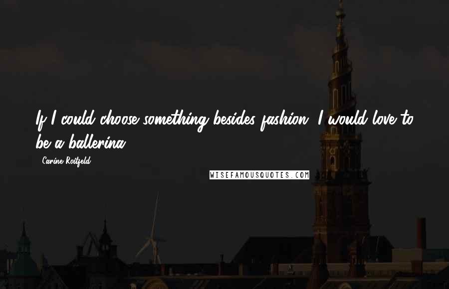 Carine Roitfeld Quotes: If I could choose something besides fashion, I would love to be a ballerina.