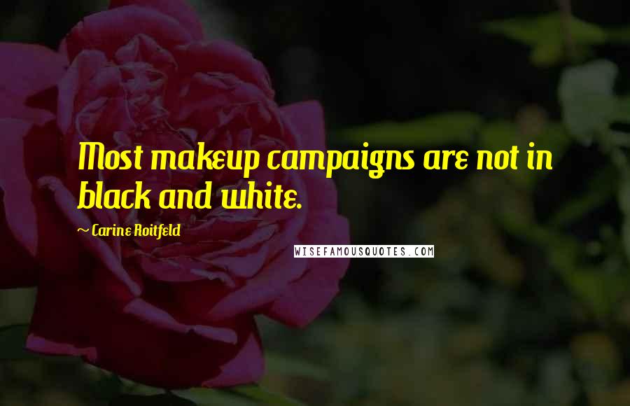 Carine Roitfeld Quotes: Most makeup campaigns are not in black and white.