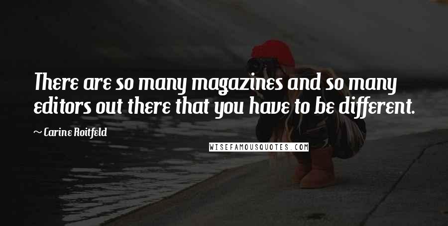 Carine Roitfeld Quotes: There are so many magazines and so many editors out there that you have to be different.